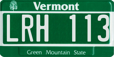 VT license plate LRH113