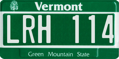 VT license plate LRH114