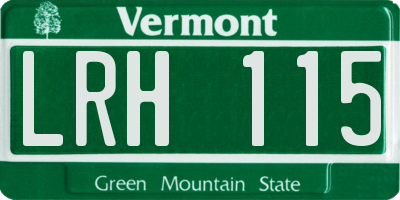 VT license plate LRH115