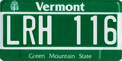 VT license plate LRH116