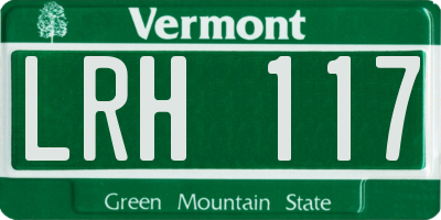 VT license plate LRH117