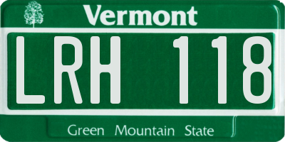 VT license plate LRH118