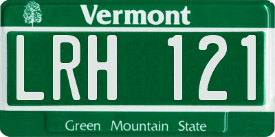 VT license plate LRH121