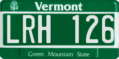 VT license plate LRH126