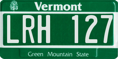 VT license plate LRH127