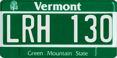 VT license plate LRH130
