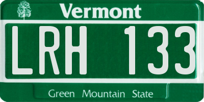 VT license plate LRH133