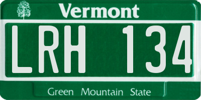 VT license plate LRH134