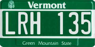 VT license plate LRH135