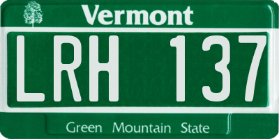VT license plate LRH137
