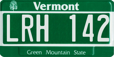VT license plate LRH142