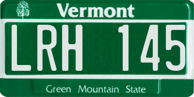 VT license plate LRH145