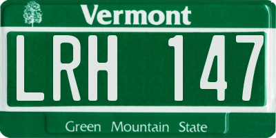 VT license plate LRH147
