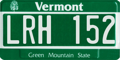 VT license plate LRH152