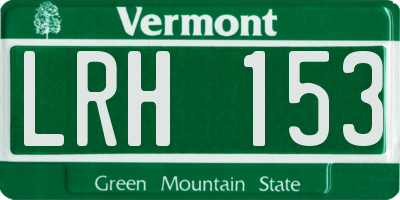 VT license plate LRH153