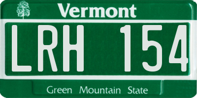 VT license plate LRH154