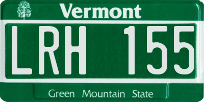 VT license plate LRH155
