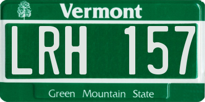 VT license plate LRH157