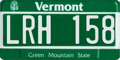 VT license plate LRH158