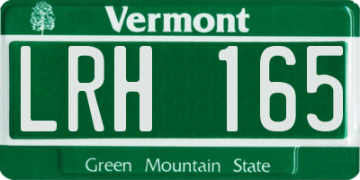 VT license plate LRH165