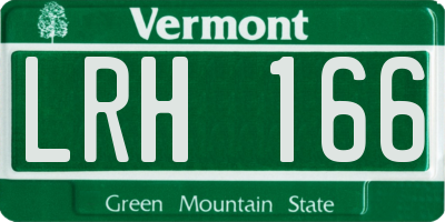 VT license plate LRH166