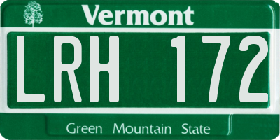 VT license plate LRH172