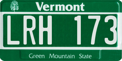 VT license plate LRH173