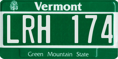 VT license plate LRH174