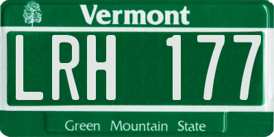 VT license plate LRH177