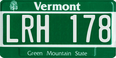 VT license plate LRH178
