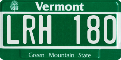 VT license plate LRH180