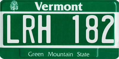 VT license plate LRH182