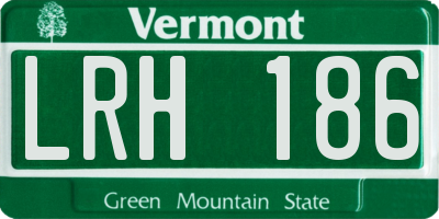 VT license plate LRH186