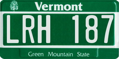 VT license plate LRH187