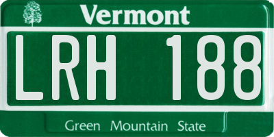 VT license plate LRH188