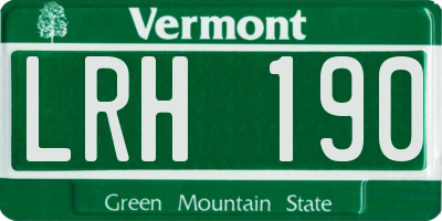 VT license plate LRH190