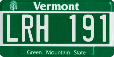 VT license plate LRH191