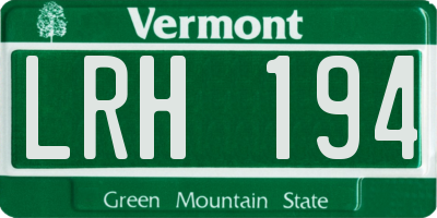VT license plate LRH194