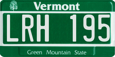 VT license plate LRH195