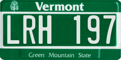 VT license plate LRH197