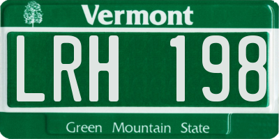 VT license plate LRH198