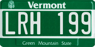 VT license plate LRH199