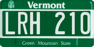 VT license plate LRH210