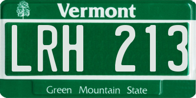 VT license plate LRH213