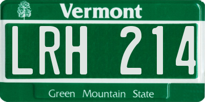 VT license plate LRH214
