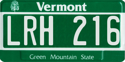 VT license plate LRH216