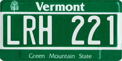 VT license plate LRH221