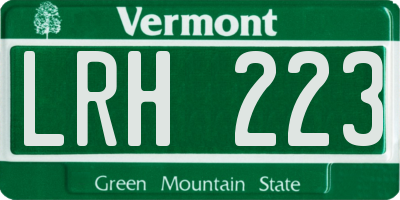 VT license plate LRH223