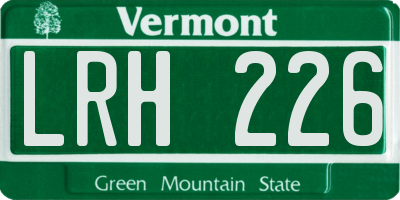 VT license plate LRH226