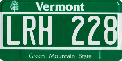 VT license plate LRH228